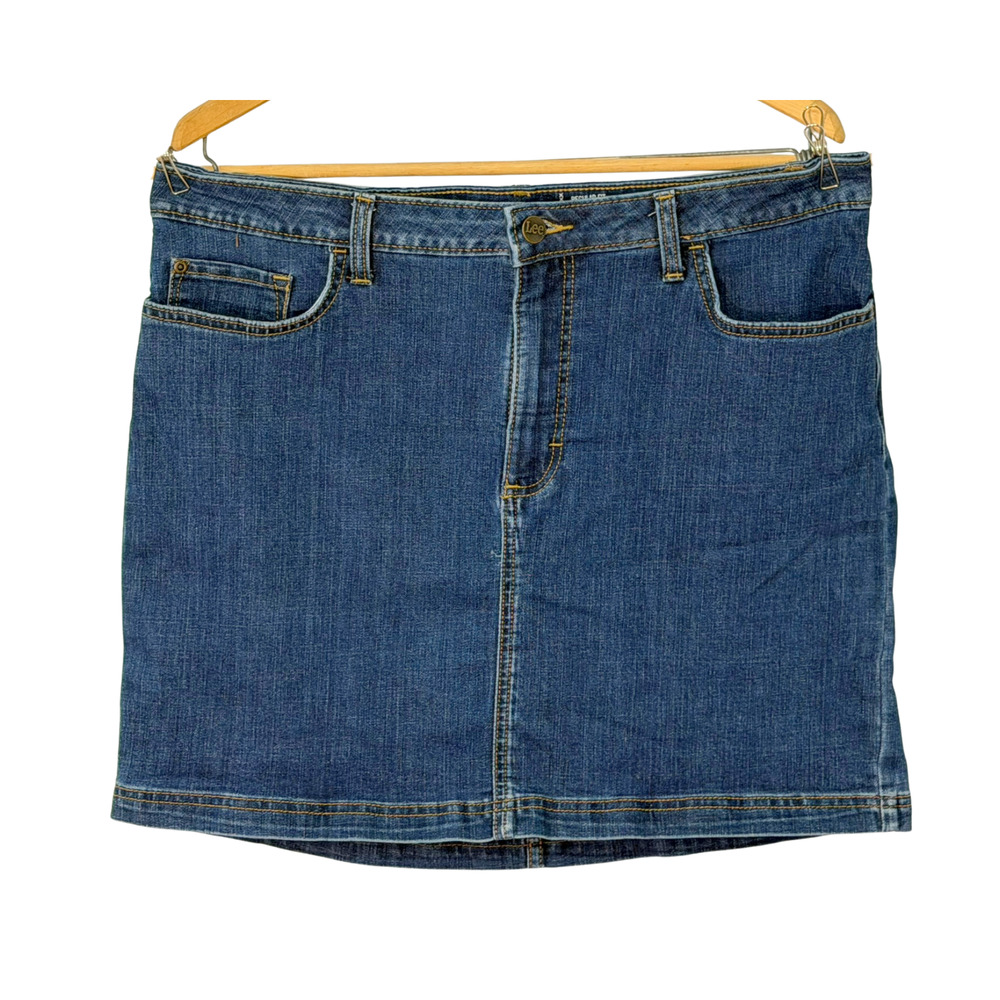 Lee Sz 16 Regular Fit Denim Mini Skirt with Shorts Regular Fit Mid Rise Skort
